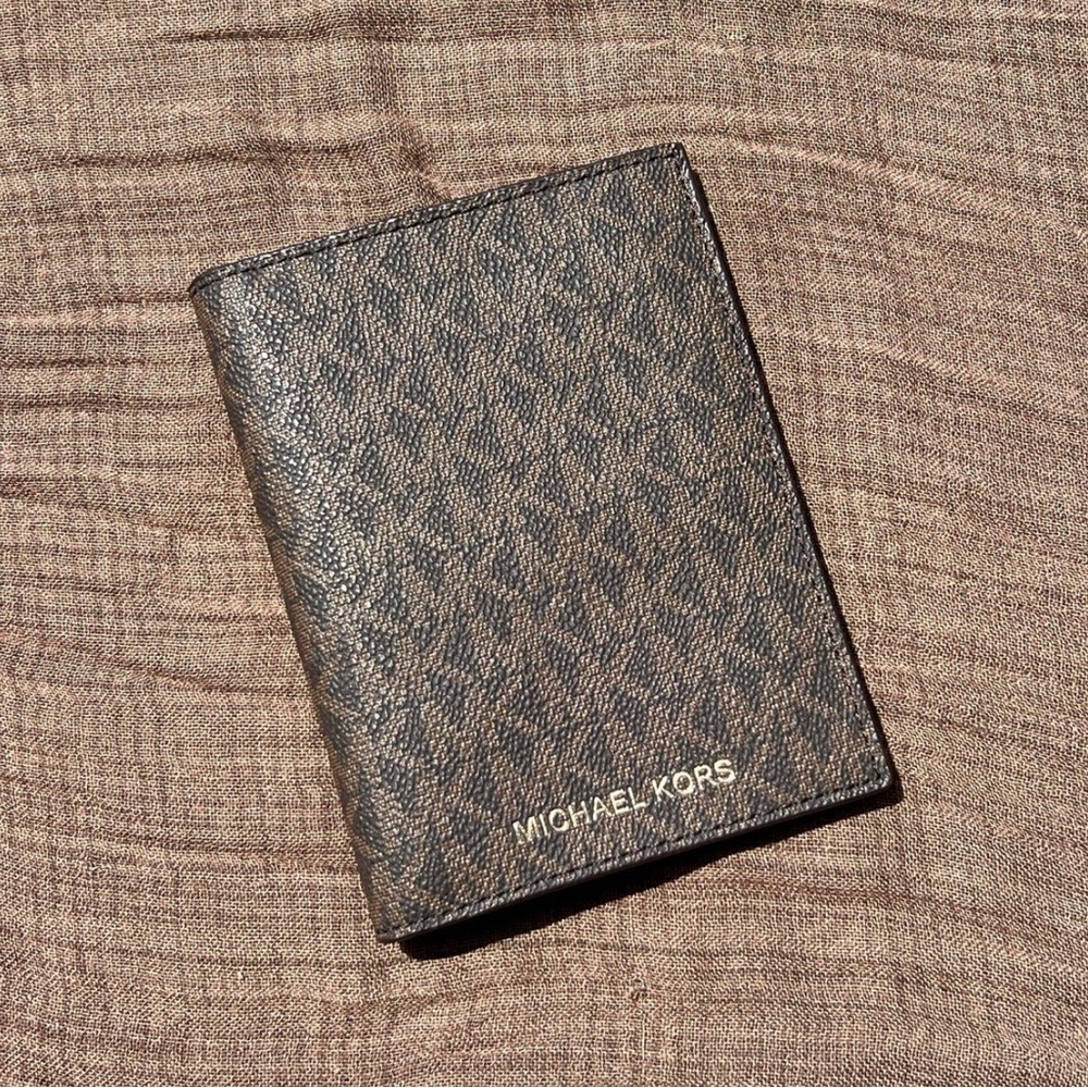 Michael Kors Brown Key Card Holder with Signature Monogram